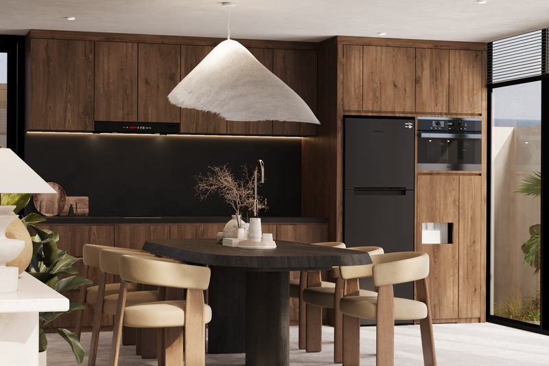 Elysium eco-city · Вилла 2BR: кухня-остров и обеденная зона