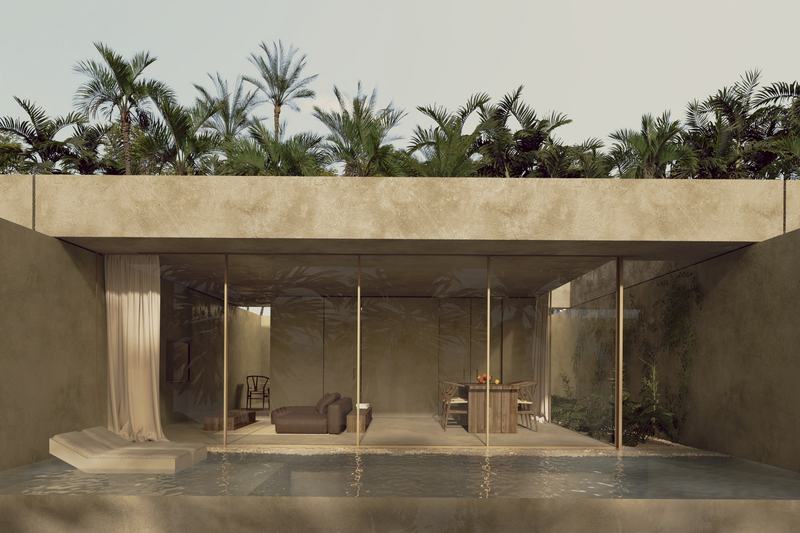 Eternal Villas: фасад виллы с бассейном-инфинити — рендер застройщика