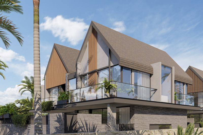 Four Palms Villas: фасад виллы среди пальм — рендер