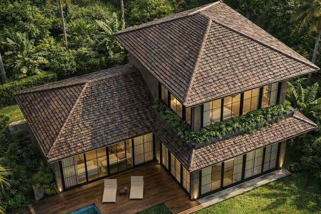 Вилла Re-Imagined в джунглях Ubud, вид с дрона