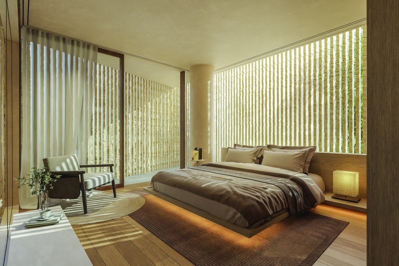 The Ease Canggu: спальня в апартаментах 1BR