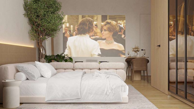 White Palm · Студия: рендер кровати king-size в общей комнате