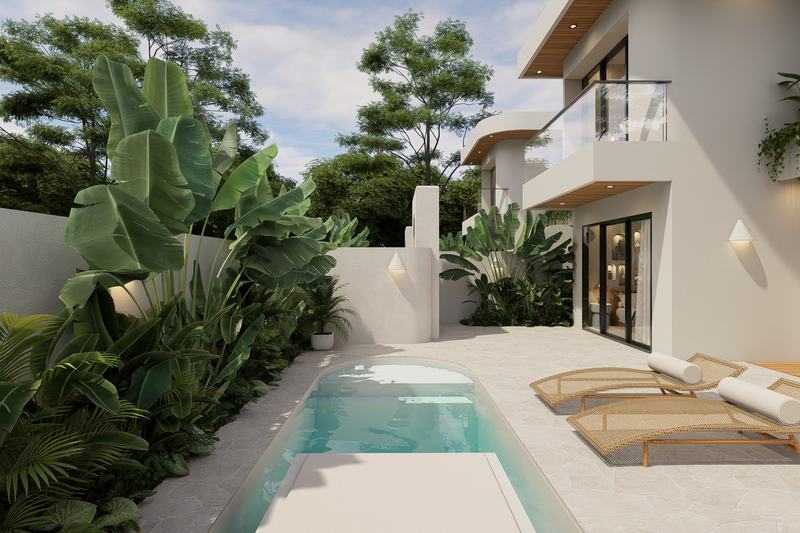 White Sand Villas: бассейн с лежаками