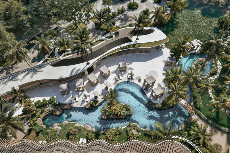 X Hotel: бассейн и клубный дом с высоты